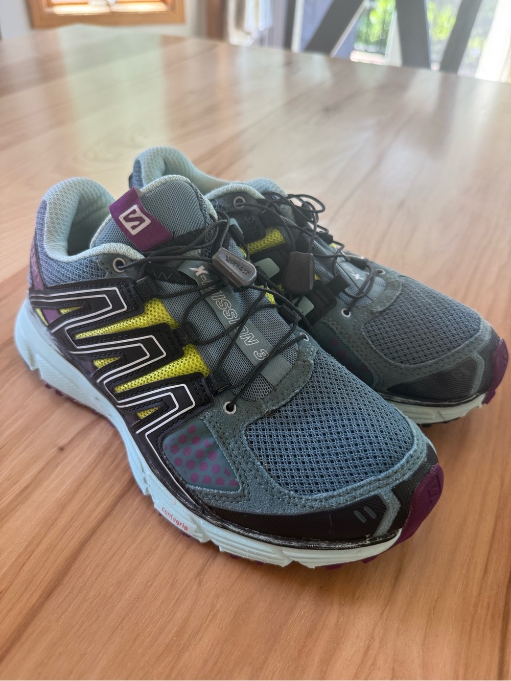 Salomon X-Mission 3 Trail Running Shoes Women’s Size 6 Blue Purple Quicklace